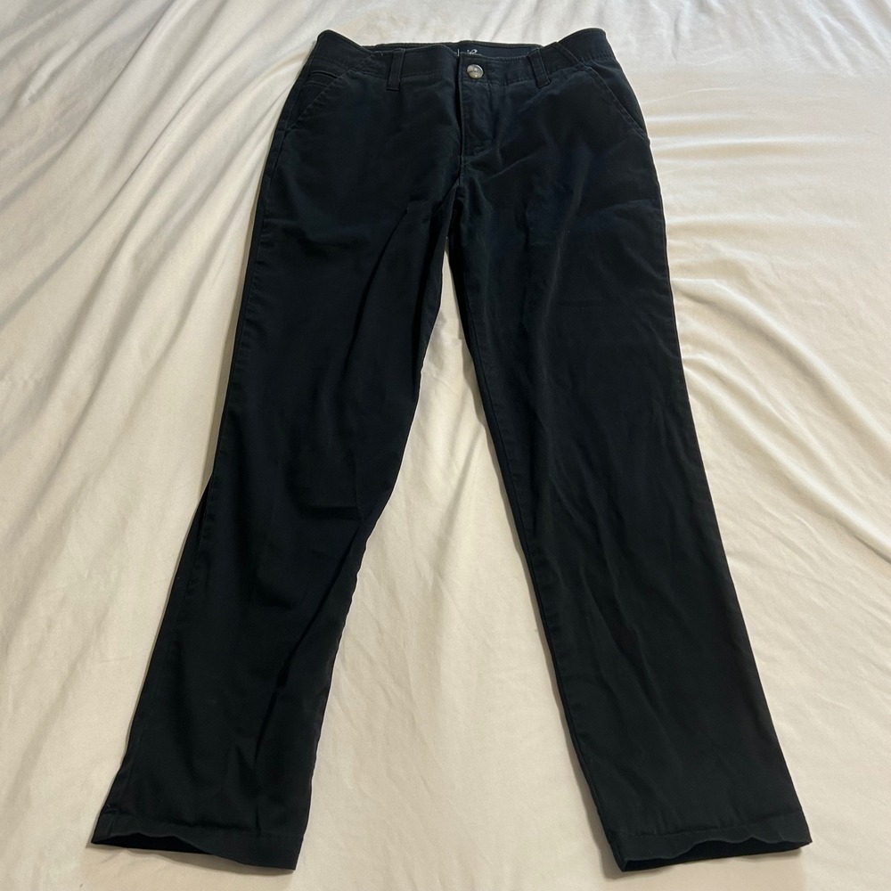 Riders by Lee Indigo Womens Black Straight Leg Casual Pants Trousers 31x27.5